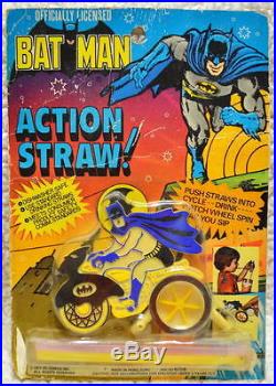 Officially Licensed BATMAN ACTION STRAW 1977 AHI RARE MOC Unopened HOLY GRAIL