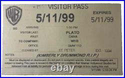 Original 1999 Warner Bros Visitor Pass Dana Plato Studio Hollywood Rare