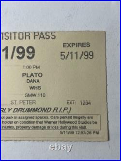 Original 1999 Warner Bros Visitor Pass Dana Plato Studio Hollywood Rare