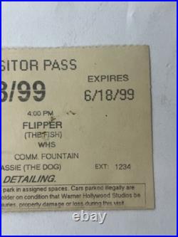Original 1999 Warner Bros Visitor Pass Flipper the Dolphin Studio Rare