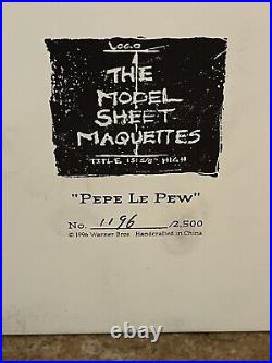 Pepe Le Pew The Model Sheet Masquettes 1996 Warner Bros Ltd 1196 Of 2500 RARE
