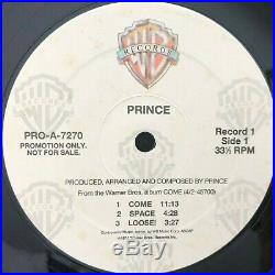 Prince Come 2 Lp Rare Promo (1994) Orig Press Warner Bros Pro-a-7270 Funk Ex