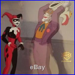 RAREBatman TAS Production 2 Cel AND Original Background Joker and Harley Quinn