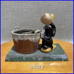 RARE 1940s WBC Cast Iron Beaky Buzzard Warner Bros Wash Bucket Coin Holder Bank