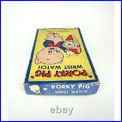 RARE 1949 Warner Bros Cartoons Porky Pig Watch Ingraham in Original Box Works68