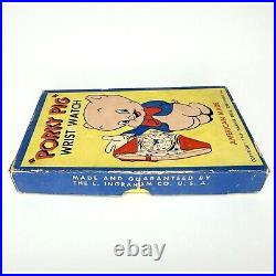 RARE 1949 Warner Bros Cartoons Porky Pig Watch Ingraham in Original Box Works68