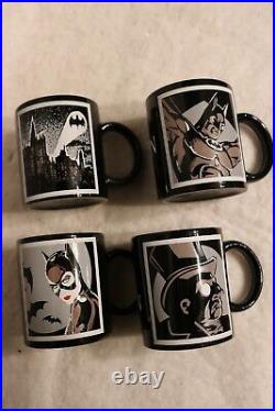 RARE 1992 Batman Returns WARNER BROS. STORE MUGS SET Complete