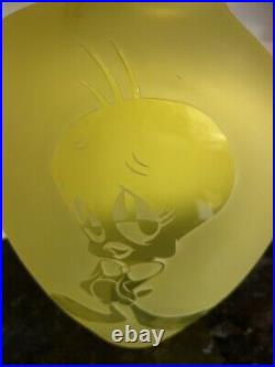 RARE 1994 Eileen Borgeson Etched Tweety Bird Looney Tunes Vase Numbered 16/99