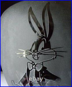 RARE 1996 Warner Bros 12 inch Sandcarved Ebony Pillow Vase Bug Bunny in Tuxedo
