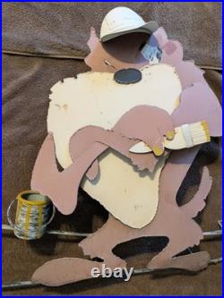 RARE 1996 Warner Bros TAZ Looney Tunes Attitude Metal Large Street Maintenance