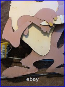 RARE 1996 Warner Bros TAZ Looney Tunes Attitude Metal Large Street Maintenance