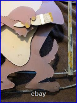 RARE 1996 Warner Bros TAZ Looney Tunes Attitude Metal Large Street Maintenance