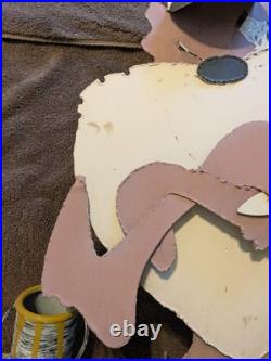 RARE 1996 Warner Bros TAZ Looney Tunes Attitude Metal Large Street Maintenance