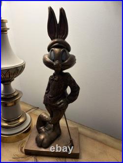 RARE 1997 Bugs Bunny Golfer Statue Austin Sculpture Warner Bros SOLID CAST METAL