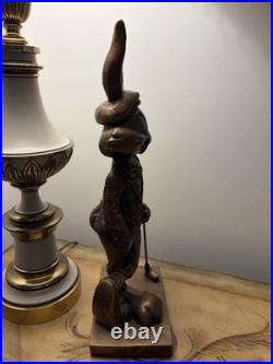 RARE 1997 Bugs Bunny Golfer Statue Austin Sculpture Warner Bros SOLID CAST METAL