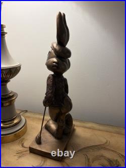 RARE 1997 Bugs Bunny Golfer Statue Austin Sculpture Warner Bros SOLID CAST METAL