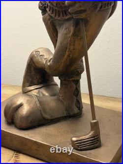 RARE 1997 Bugs Bunny Golfer Statue Austin Sculpture Warner Bros SOLID CAST METAL
