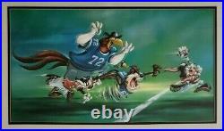RARE 1997 Looney Tunes Football Warner Bros Studio Store Exclusive Lithograph