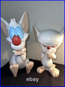 RARE 1997 PINKY AND THE BRAIN Statues Great Cond WARNER BROS 11in & 14in Tall