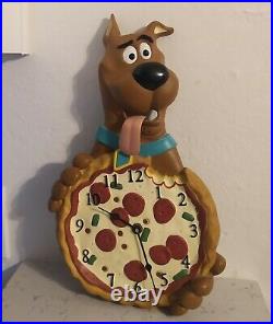 RARE 1997 Scooby-Doo Pizza Wall Clock Hanna Barbera Warner Bros. Working NICE