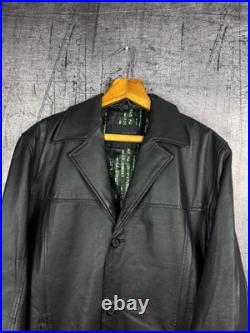 RARE 2003 Vintage The Matrix Collection Leather Trench Coat Warner Bros Size L RARE 2003 Vintage The Matrix Collection Leather Trench Coat Warner Bros Size L