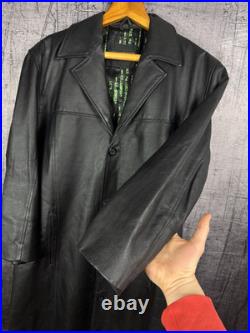 RARE 2003 Vintage The Matrix Collection Leather Trench Coat Warner Bros Size L RARE 2003 Vintage The Matrix Collection Leather Trench Coat Warner Bros Size L