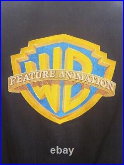 RARE 90s Vintage Warner Brothers Crew Jacket Feature Animation Embroidered Back