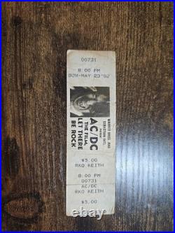 RARE AC/DC The Film Let There Be Rock Warner Bros. Ticket Stub. Full Ticket