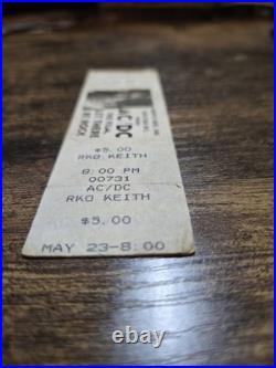RARE AC/DC The Film Let There Be Rock Warner Bros. Ticket Stub. Full Ticket