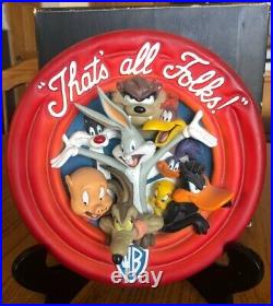 RARE ARTIST PROOF 1996 WARNER BROS That's all Folks! 3-D Plate #82 out of 100