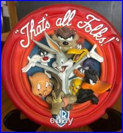 RARE ARTIST PROOF 1996 WARNER BROS That's all Folks! 3-D Plate #82 out of 100