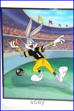 RARE Bombs Away Bugs Bunny Animation Cel Warner Bros NFL Pittsburgh Steelers