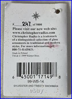RARE! Christopher Radko Warner Brothers SYLVESTER & TWEETY BIRD 5 In Box