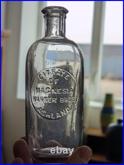 RARE Light Amethyst Citrate Magnesia Warner Bros Ashland Wisconsin Bottle RARE Light Amethyst Citrate Magnesia Warner Bros Ashland Wisconsin Bottle