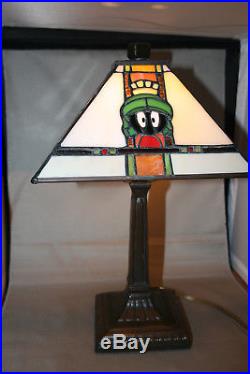 RARE Looney Tunes Marvin the Martian Lamp Stained Glass Mission Style