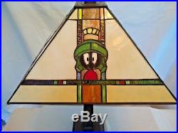 RARE Looney Tunes Marvin the Martian Lamp Stained Glass Mission Style