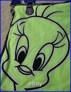 RARE NWOT Warner Bros Looney Toons Tweety Bird Y2K Green Duffle Bag Six Flags