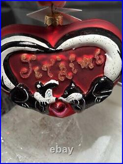 RARE NWT WARNER Bros Christopher Radko Je'Taime Pepe Le Pew Ornament New