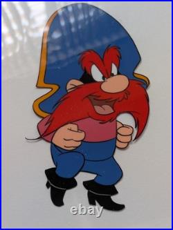 RARE Pair Friz Freleng Signed Hand-Painted Animation Cels Yosemite Sam & Taz