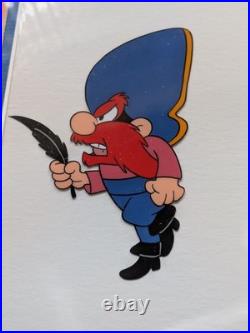 RARE Pair Friz Freleng Signed Hand-Painted Animation Cels Yosemite Sam & Taz