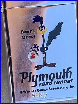 RARE Plymouth road runner Zippo Lighter (Warner Bros. Seven Arts Inc.) Working