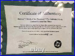 RARE Signed Bob Kane Ltd Ed BATMAN Mask Phantasm Warner Bros 1993 POSTER w COA