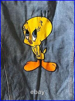RARE! Tweety Bird Warner Brothers Animated Character XL Blue Jean Jacket Coat