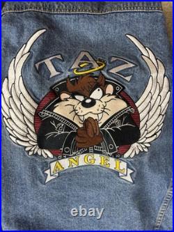 RARE VINTAGE Tasmanian Devil Denim Jacket 1996 Size XL Warner Bros Taz Angel RARE VINTAGE Tasmanian Devil Denim Jacket 1996 Size XL Warner Bros Taz Angel