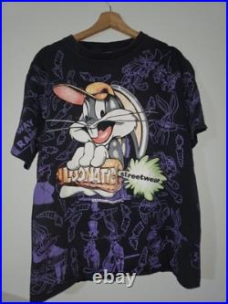 RARE VTG LOONEY TUNES WARNER BROS 1992 T -Shirt Loonatic Streetwear Large