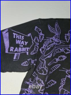 RARE VTG LOONEY TUNES WARNER BROS 1992 T -Shirt Loonatic Streetwear Large