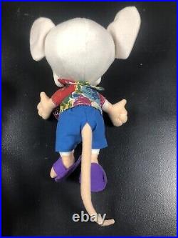 RARE VTG LOT 2 1994 Pinky and the Brain Plush Doll Warner Bros Animaniacs Dakin