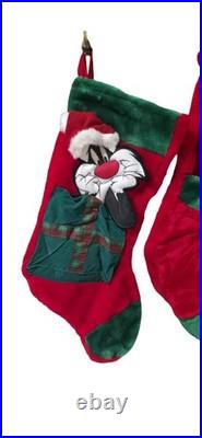 RARE! VTG Looney Tunes Stocking Set 1990s Warner Bros Bugs Taz martian Sylvester