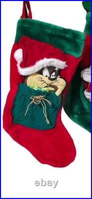 RARE! VTG Looney Tunes Stocking Set 1990s Warner Bros Bugs Taz martian Sylvester