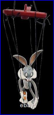 RARE VTG Warner Bros Looney Tunes BUGS BUNNY Marionette (1990) Puppet with Box